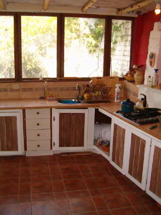 Kitchen on upper storey